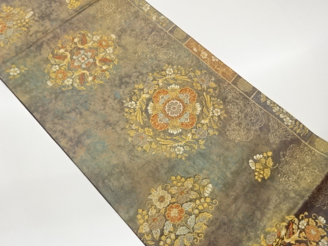 JAPANESE FUKURO OBI / WOVEN FLOWER CREST